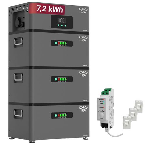 XORO SOLAR ATLAS-F 7.2 kWh Stromspeicher mit Shelly Pro 3 EM, modular bis 12 kWh