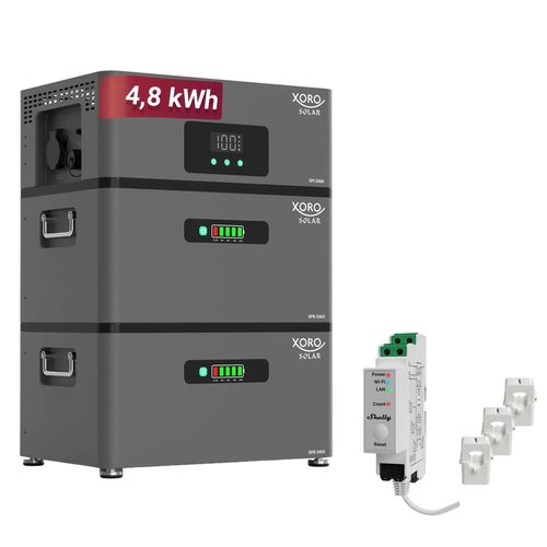 XORO SOLAR ATLAS-E 4.8 kWh Stromspeicher mit Shelly Pro 3 EM, modular bis 12 kWh