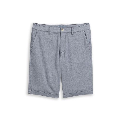 TOM TAILOR Herren Chino Shorts mit Stretch, blau, Meliert, Gr. 30
