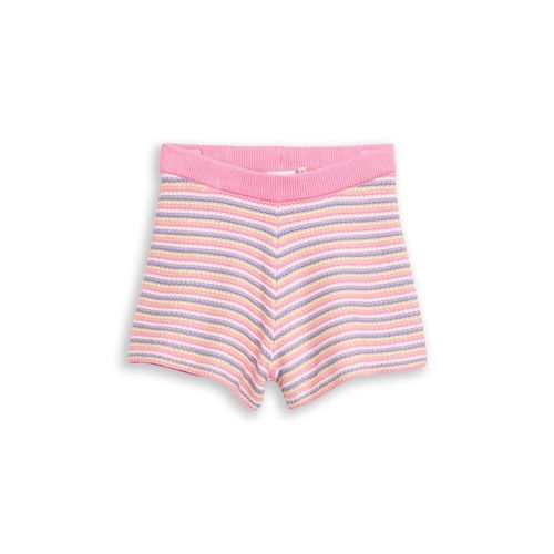 TOM TAILOR Mädchen Shorts in Häkel-Optik, rosa, Gestreift, Gr. 152
