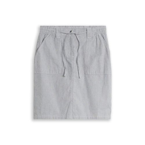 TOM TAILOR Damen Chino-Rock mit Kordelzug, blau, Gestreift, Gr. 42