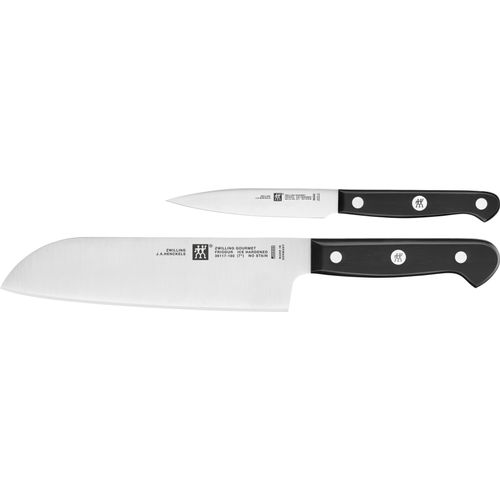 Messer-Set ZWILLING "Gourmet", silber (schwarz, silberfarben), Stahl, Kochmesser-Sets, Made in Germany, FRIODUR eisgehärtete Klingen, Sonderschmelze