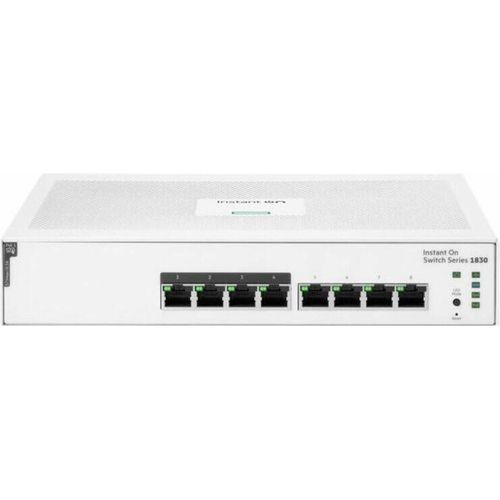 HPE Aruba Networking Networking Instant On Switch 8p Gigabit CL4 PoE 65W 1830, Managed, L2, Gigabit Ethernet (10/100/1000), Power over Ethernet (PoE), Rack-Einbau, 1U