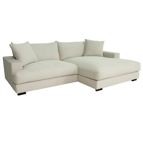 Ecksofa - pearl - Cord - Recamiere rechts