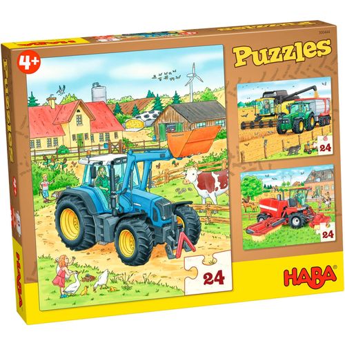 Puzzle HABA "Traktor und Co.", bunt, Puzzles, KinderB:25cm T:20cm, Pappe, Motiv, Puzzle, B:25cm T:20cm