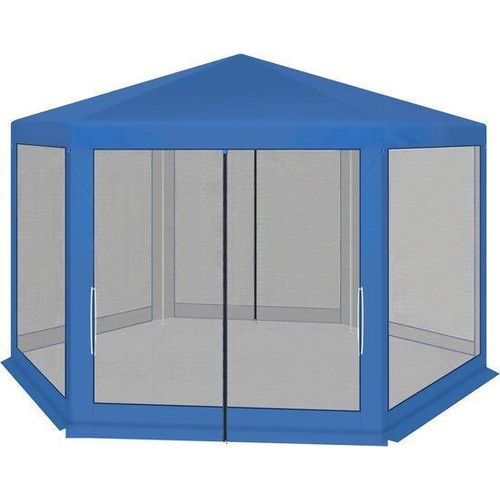 Gartenpavillon mit Schirmdach - Blau - 3,8x3,3m