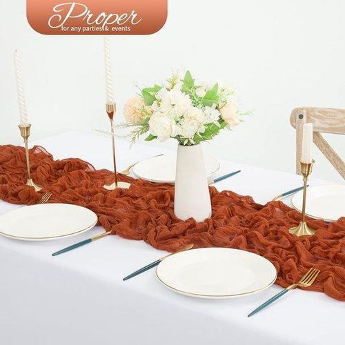 Terracotta- und Gittertisch, 55 x 180 cm, Korb, Boho-Tisch, Hochzeit, Tischüberwurf für Hochzeitsfeier, Hochzeitsparty, Tischdeko