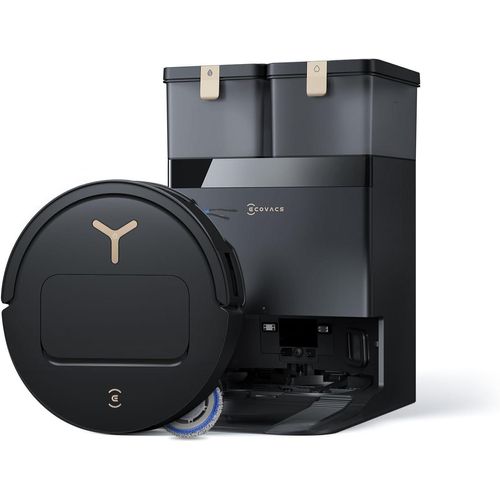 ECOVACS DEEBOT T50 PRO Omni Gen3 Saugroboter mit Wischfunktion, 25000 Pa, Reinigung des Mopps bei 75°C, Heißlufttrocknung Staubsauger Roboter, Schwarz
