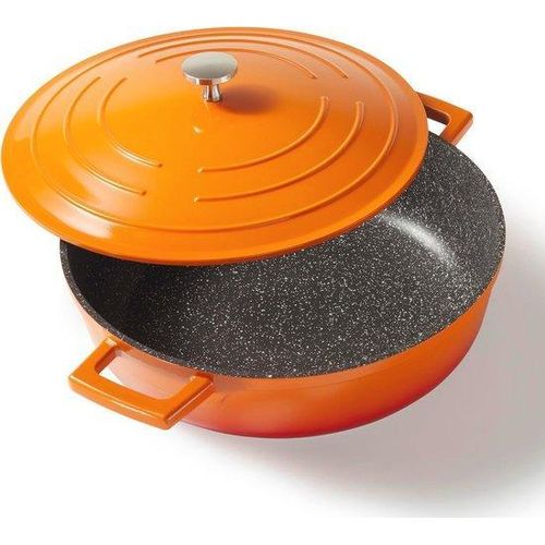 Gesundes Kochen ohne Fett - Aluminiumbraten mit 28 cm Deckel