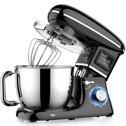 Küchenmaschine - Knet- und Rührmaschine 6,2 L - 1500 W - 6 Geschwindigkeiten - Kippkopf - 220 V EU-Stecker - Schwarz
