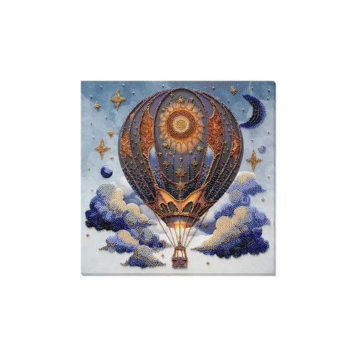 Perlen-Stickbild "Ballonfahrt", 28 x 28 cm