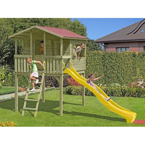 Stelzenhaus Leon inkl. Rutsche gelb
