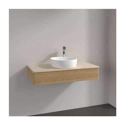 Villeroy und Boch Antao Waschtisch-Unterschrank L09053HN Villeroy und Boch Antao Waschtisch-Unterschrank L09053HN eckig mit Hahnlochbohrung wandhängend Befestigungsset wird mitgeliefert Raumsparsiphon Waschbecken mittig mit Auszugsbeleuchtung 1 x LED/14,