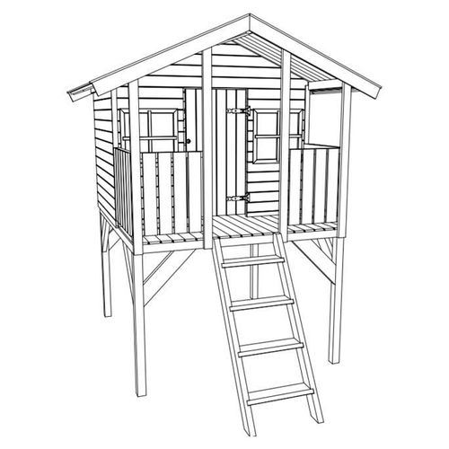 Stelzenhaus Toby inkl. Rutsche blau