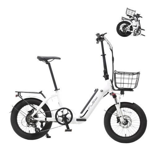Faltbares E-Bike Swan Fat Weiß | 70 km | 10,4 Ah | 18x3,0” | Federgabel
