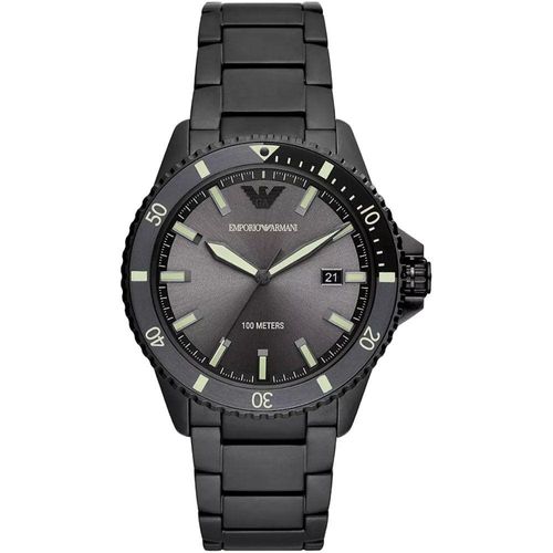 Emporio Armani AR11398 Heren Driekleurige Datummonitor in Zwart