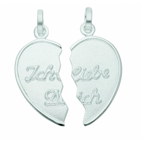 Puzzleanhänger ADELIA´S "Partneranhänger 925 Silber – Silberanhänger Partneranhänger", silber, Schmuckanhänger, Damen, Silber 925 (Sterlingsilber), Silberanhänger Partneranhänger