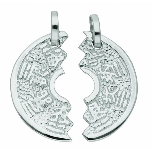 Puzzleanhänger ADELIA´S "Partneranhänger 925 Silber – Silberanhänger Partneranhänger", silber, Schmuckanhänger, Damen, Silber 925 (Sterlingsilber), Silberanhänger Partneranhänger
