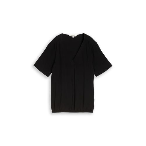 TOM TAILOR Damen Bluse aus Viskose, schwarz, Uni, Gr. 42