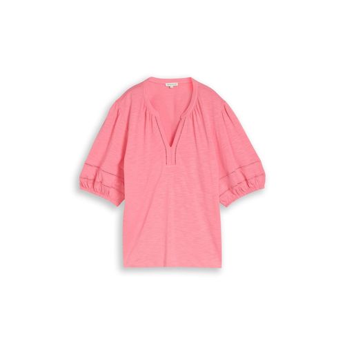 TOM TAILOR Damen Blusenshirt mit Spitzendetails, rosa, Uni, Gr. XS