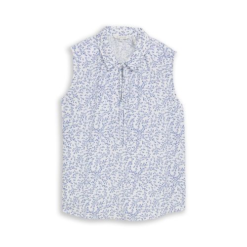 TOM TAILOR Damen Blusentop mit Muster, weiß, Gemustert, Gr. 46