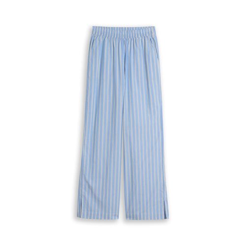 TOM TAILOR DENIM Damen Wide Leg Hose mit Streifenmuster, blau, Gestreift, Gr. XL