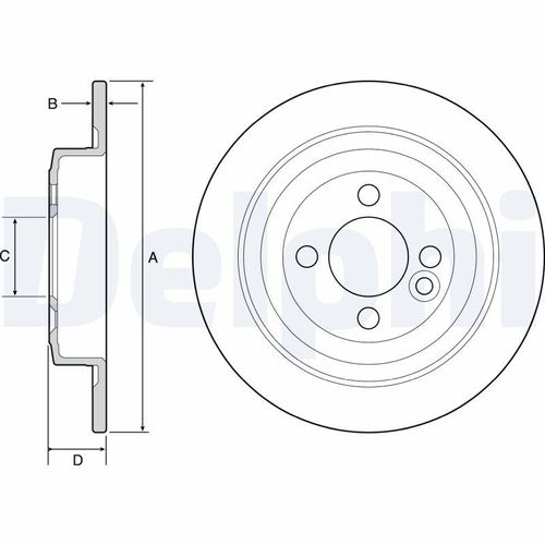 DELPHI Bremsscheibe bg4560c 280mm 10mm für BMW