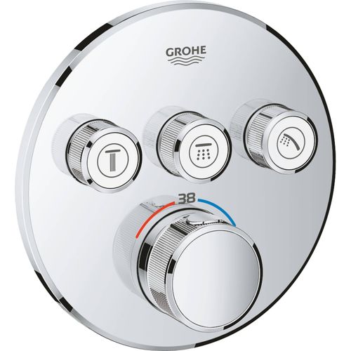 GROHE THERMOSTAT MIT 3 ABSPERRVENTILEN, Badewanne & Dusche, Drehventile, Metall, Chrom