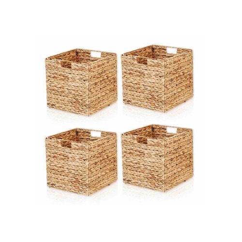 Aufbewahrungsbox LYCCE "Aufbewahrungskorb Aufbewahrungskorb Wasserhyazinthe", braun (natur), B:33cm H:33cm T:33cm, Aufbewahrungsboxen, Aufbewahrungsbox