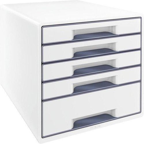 A4-Datei-Regal mit 4 Ladestationen, transparentem Ladebereich, weiß/grau, Glas.