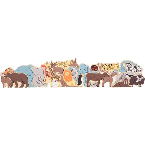 Konturenpuzzle SMALL FOOT "Buchstabenpuzzle Tiere", bunt, Puzzles, KinderB:13cm T:64cm, Holz, Metall, B:13cm T:64cm
