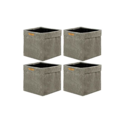 Aufbewahrungsbox LYCCE "Aufbewahrungskorb Faltbare Aufbewahrungsbox Cord 4P 4er Pack", braun (taupe), B:33cm H:31cm T:33cm, Obermaterial: 90% Polyester PES. 10% Nylon NY., Aufbewahrungsboxen, Aufbewahrungsbox