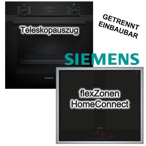 SIEMENS Herdset Backofen 3DHeißluft Hydrolyse + Induktionsfeld Flexzonen PowerBoost Home Connect