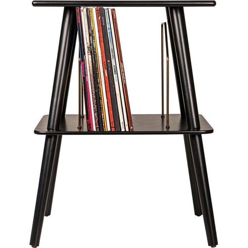 Plattenstation Holz - ST66-BK Manchester Plattenspielstand mit Draht-Plattenlager Schwarz + e Lieferung