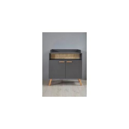 Wickelkommode TRENDTEAM "Mats", grau, B:96cm H:105cm T:78cm, Holzwerkstoff, Wickelkommoden, Wickelkommode