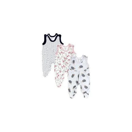 Strampler TUPTAM "Strampler Baby Mädchen Strampler mit Fuß 3er Pack", Jungen, Gr. 56, N-Gr, grau (farbenmix 3), Obermaterial: 100% Baumwolle CO., Overalls
