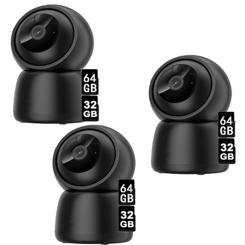 3 Pack 5MP Überwachungskamera Innen,Katzen Hunde Kamera,2.4G/5GHz WLAN Kamera,Babyphone mit Kamera,15M Nachtsicht,Bewegungserkennung, 32&64 TF Karte