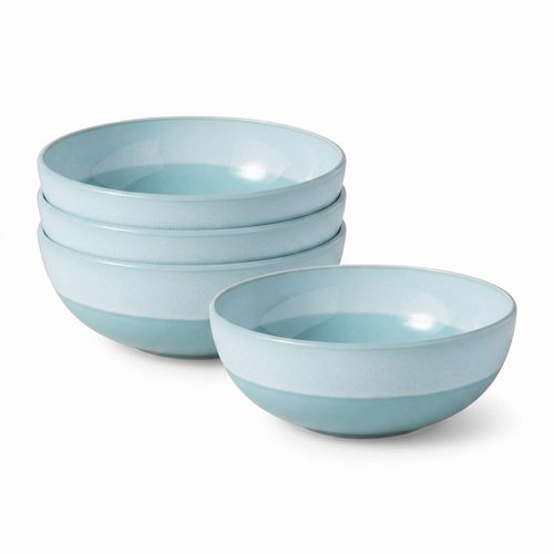 Schale "Schüsseln Perlemor Aqua ø 16,9 cm 4er Set blau", blau, B:16,9cm H:6,6cm L:16,9cm T:16,9cm Ø:16,9cm, LIKE. BY VILLEROY & BOCH, Schüsseln, Schale, Spülmaschinengeeignet, Mikrowellengeeignet