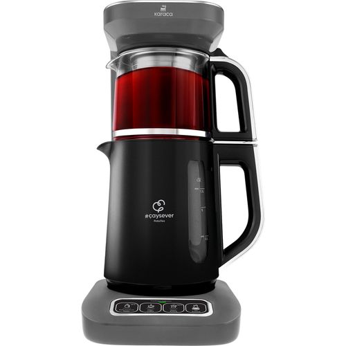 Karaca Caysever Robotea Pro 4 in 1 sprechender automatischer Teekocher Wasserkocher und Filterkaffeemaschine, 2500W, Space Grau