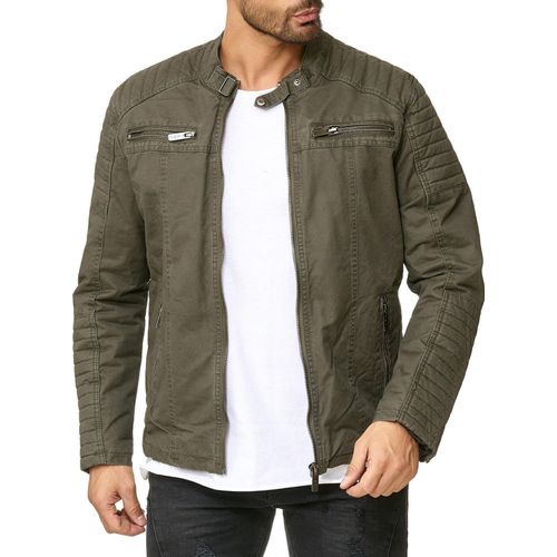 Red Bridge Herren Jacke Übergangsjacke Bikerjacke gesteppt Schwarz