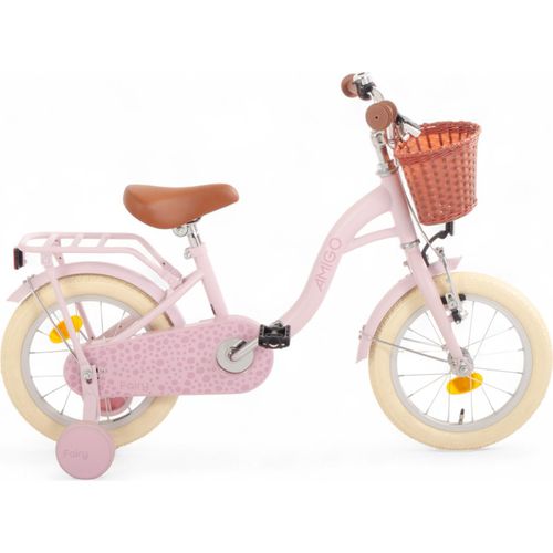AMIGO Kinderfahrräder Mädchen Fairy 14 Zoll Mädchen Rücktrittbremse Rosa