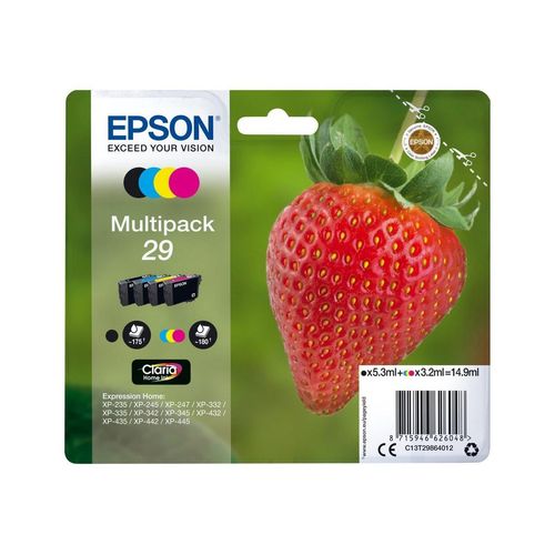 Original Epson Expression Home XP-440 Series (C13T29864012 / 29) Druckerpatrone Schwarz,Cyan,Magenta,Gelb