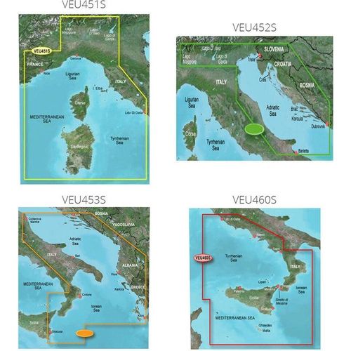 Garmin Veu452s-adriatische Küste Nord Seekarten Blau Blau One Size