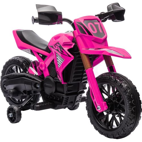 AIYAPLAY 12V Elektro Kinder Motorrad, Kindermotorrad mit Stützrädern, bis 3 km/h