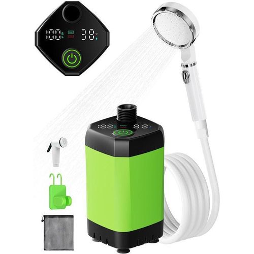Portable Camping-Dusche mit wiederaufladbarem Akku und Temperaturanzeige für Outdoor-Benutzung