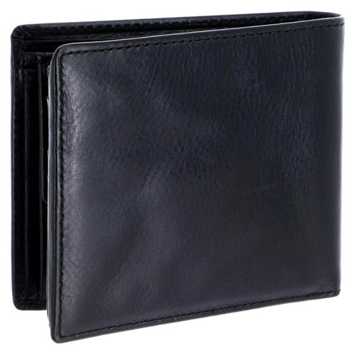 Leder Geldbörse Roma Scheintasche 5396 Schwarz