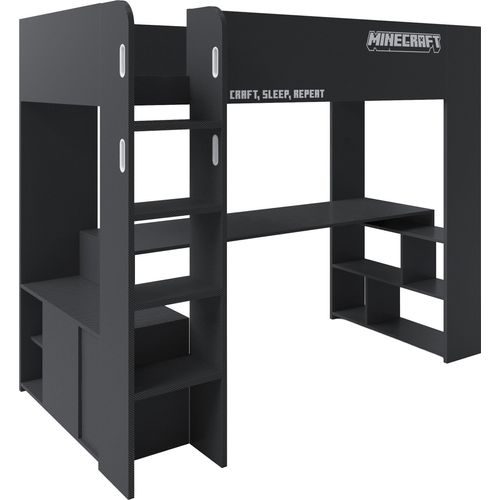 Hochbett PHOENIX, schwarz, B:96cm H:181cm L:226,5cm, Hochbetten, Hochbett