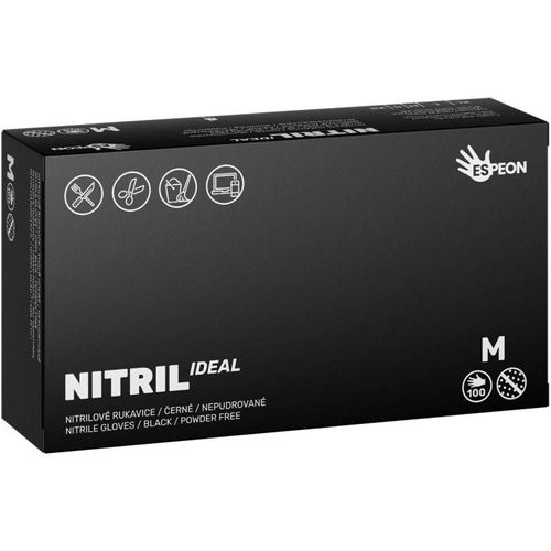 Espeon Nitril Ideal3 Black gants en nitrile non poudrés taille M 100 pcs