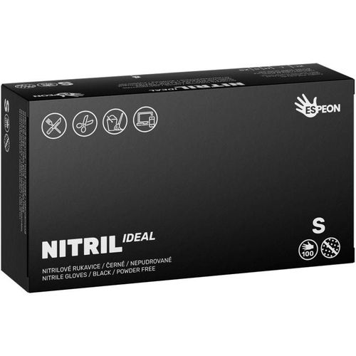Espeon Nitril Ideal3 Black gants en nitrile non poudrés taille S 100 pcs