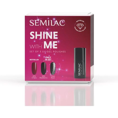 Semilac Set Shine With Me nagellak set met gebruik van een uv-/ledlamp